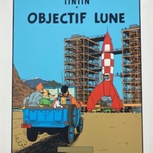 sérigraphie tintin objectif lune